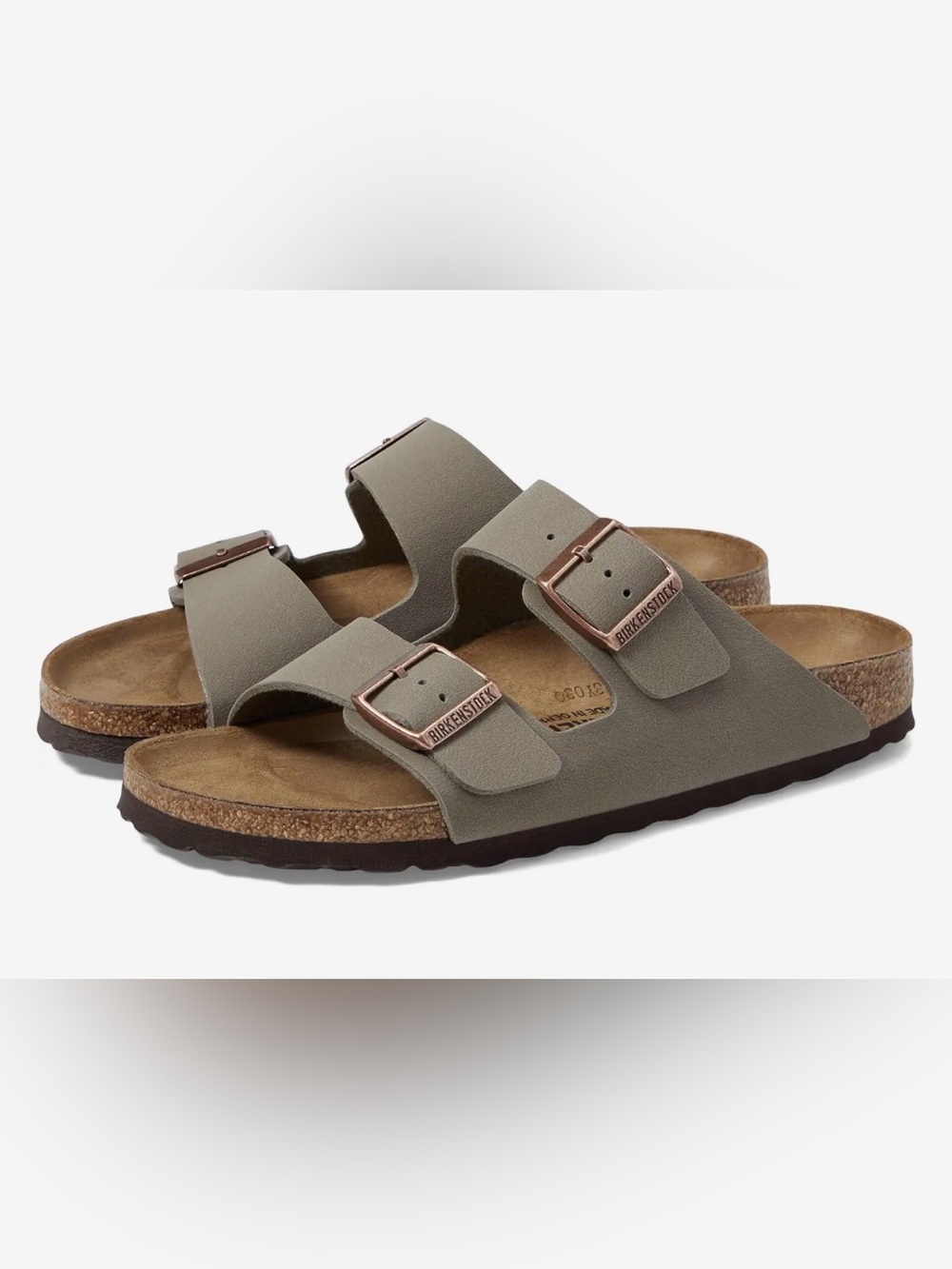 Birkenstock Arizona BS Sandals in Stone with Copper Buckles